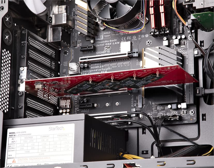 Startech StarTech.com QUAD-M2-PCIE-CARD-B nätverkskort/adapters Intern M.2