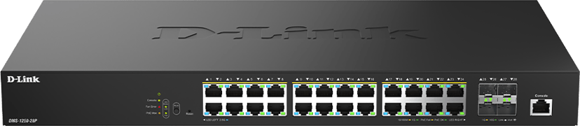 D-Link DMS-1250-28P/E verkkokytkin Hallittu L2 2.5G Ethernet (100/1000/2500) Power over Ethernet -tuki musta