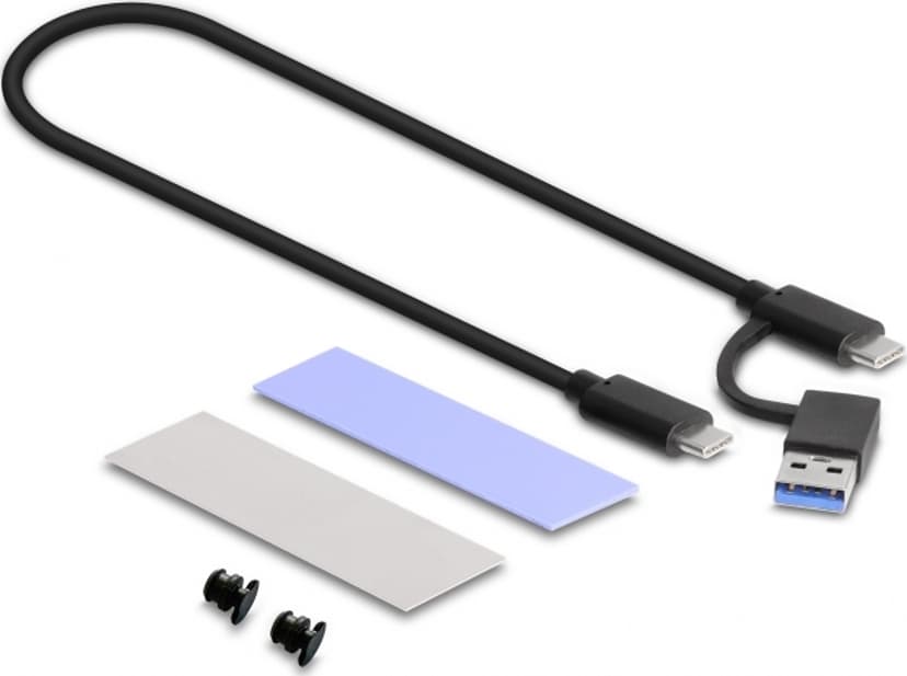 Delock External USB-C Combo Enclosure for M.2 NVMe PCIe or SATA SSD