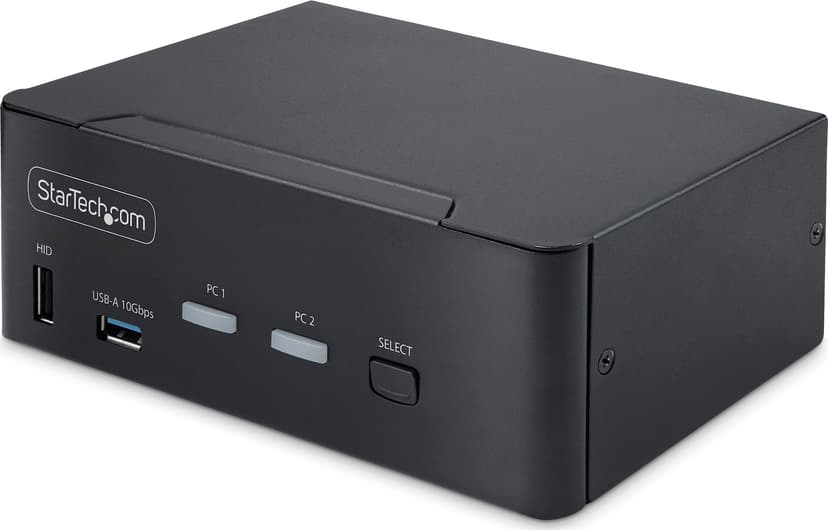 Startech StarTech.com 2-portars KVM-switch för dubbla bildskärmar, 8K 60 Hz / 4K 144 Hz, DP 1.4, 2x USB 10 Gbps-portar, 4x USB HID-portar, snabbtangentväxling, TAA-kompatibel