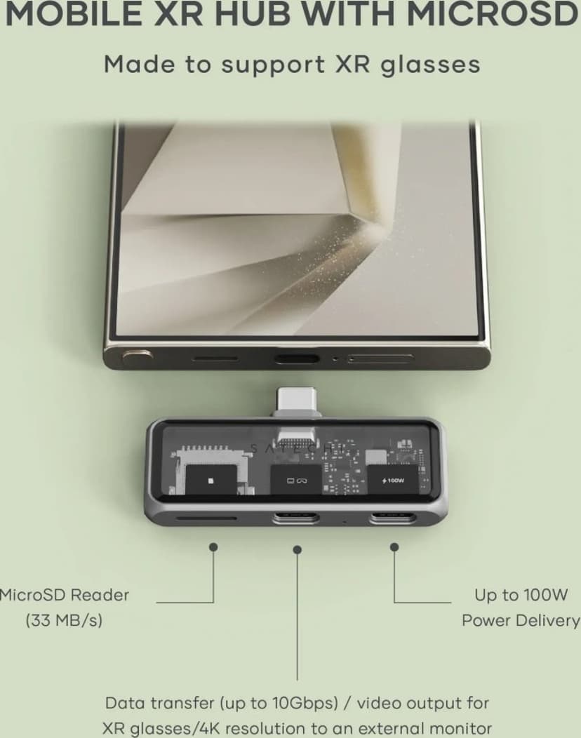 Satechi Mobile XR Hub With microSD USB-C Svart