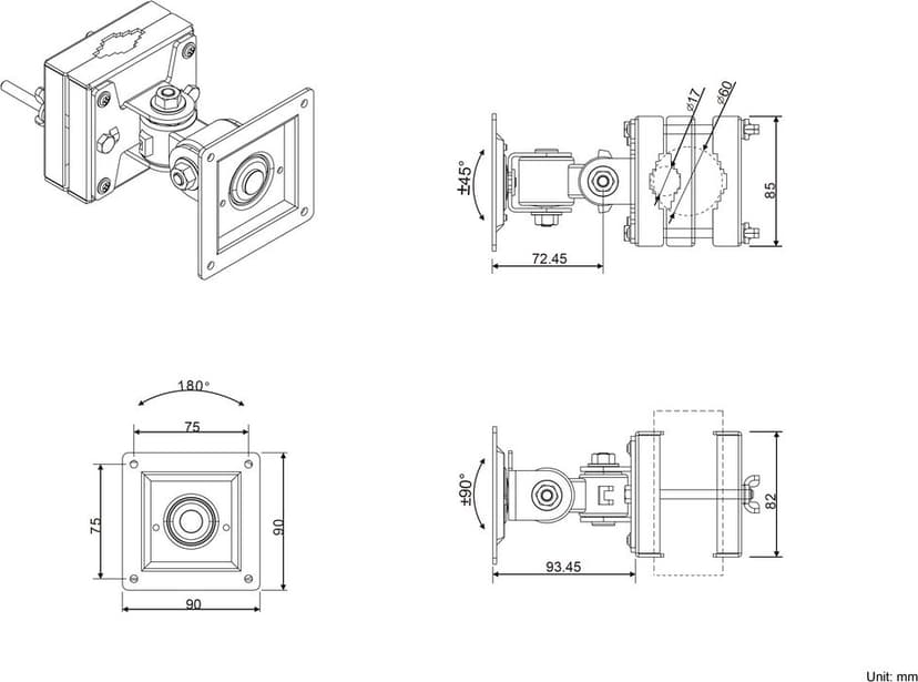 Multibrackets M VESA Monitor Polemount 75/100