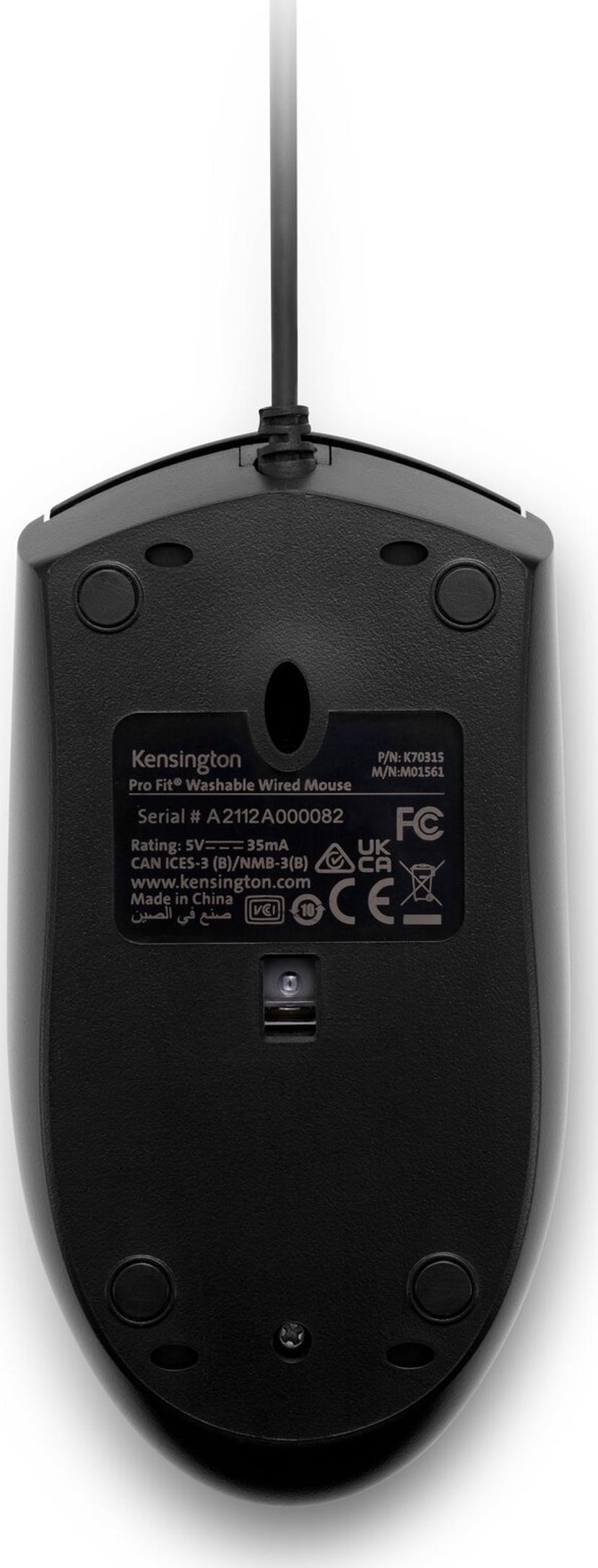 Kensington Pro Fit Wired Washable Mouse USB Mus