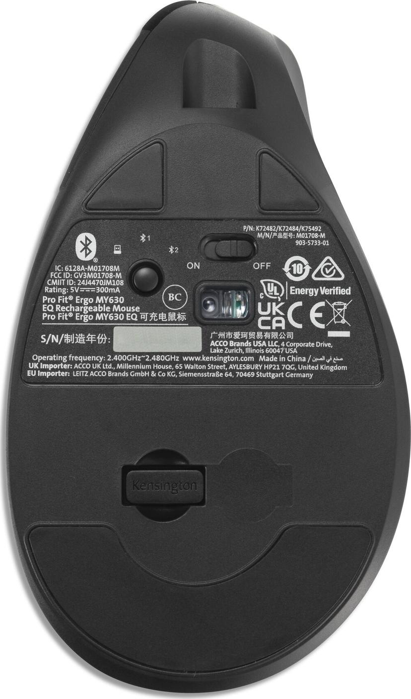 Kensington Pro Fit Ergo MY630 EQ oppladbar mus Bluetooth