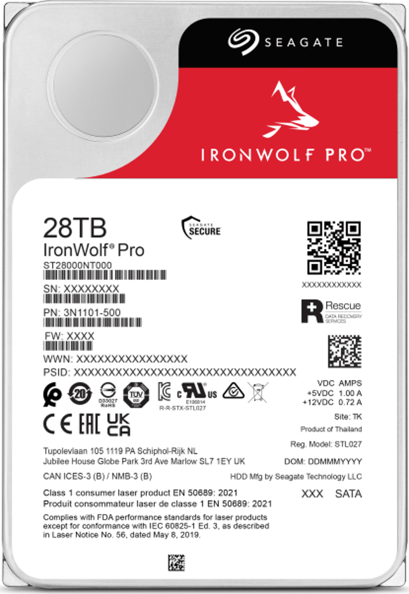 Seagate Ironwolf PRO 28TB 3.5" 7200r/min SATA 6.0 Gbit/s HDD