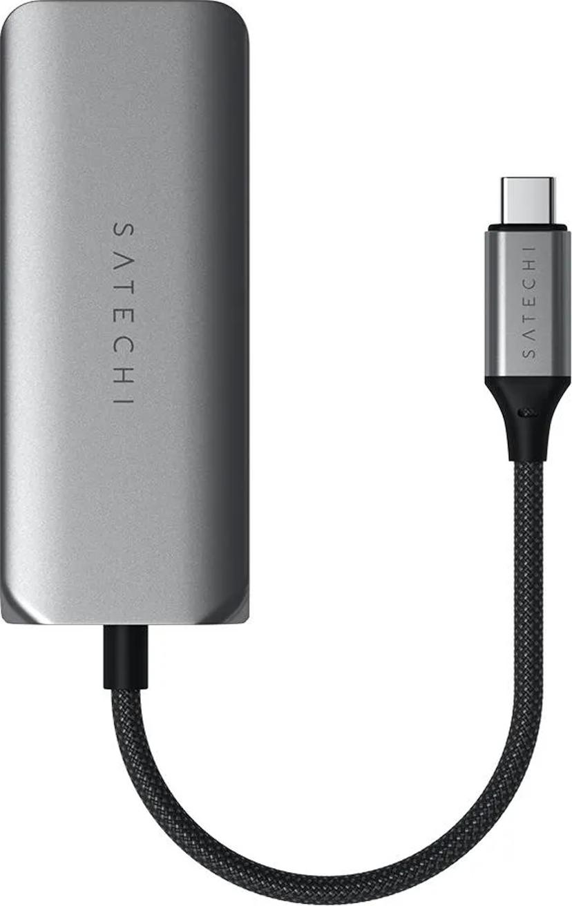 Satechi 4-in-1 USB-C-keskitin, jossa on 2,5 Gigabit Ethernet -yhteyskäytävä USB-C