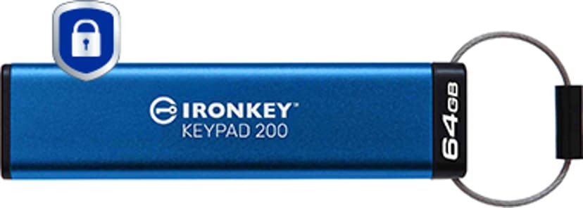 Kingston Ironkey Keypad 200 64GB USB-A Blå