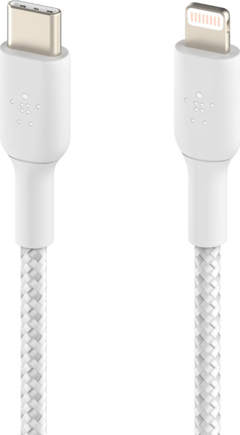 Belkin Lightning To USB-C Cable Raided 2m Hvid