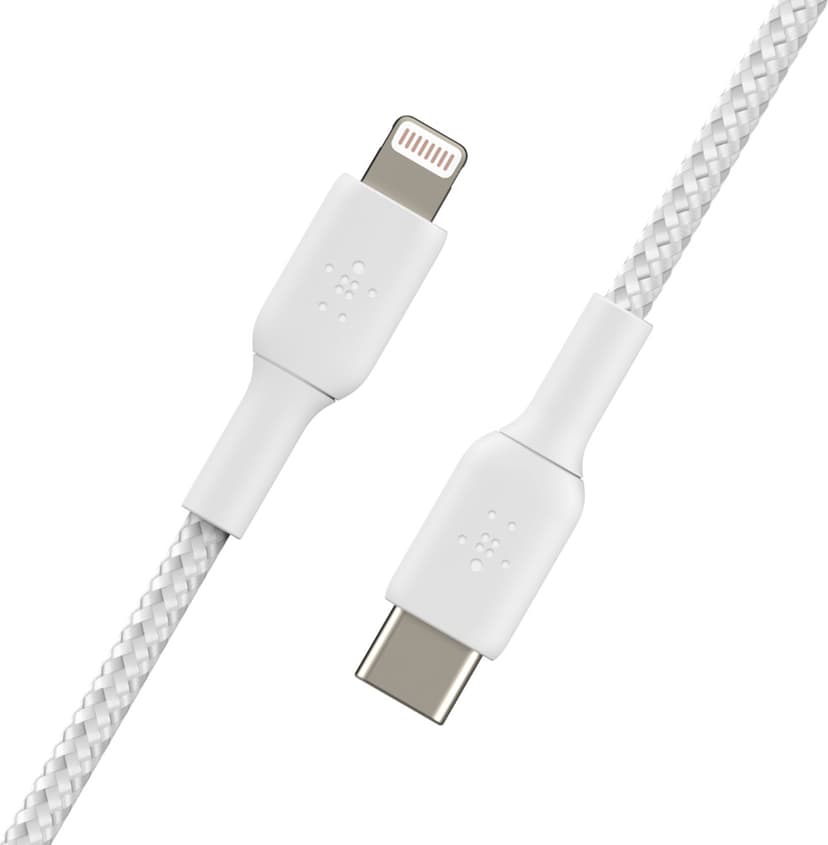 Belkin Lightning To USB-C Cable Raided 2m Hvid