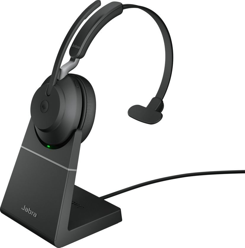 Jabra Evolve2 65 incl Charging Stand Stereo USB-A Microsoft Teams Zwart