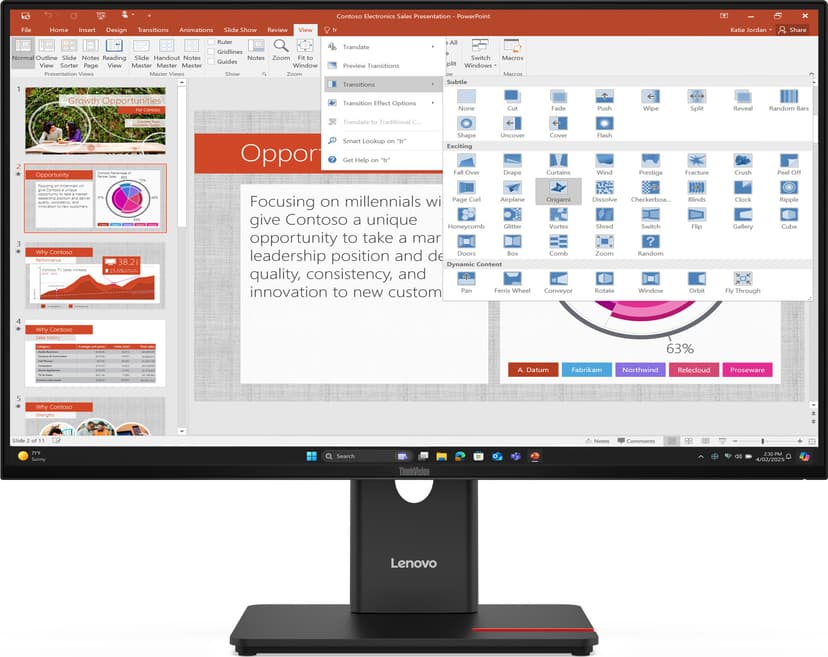 Lenovo ThinkVision T27-40 27" 1920 × 1080pixels IPS 16:9 120Hz