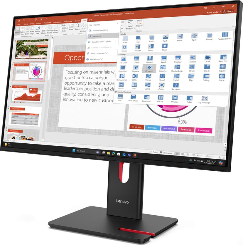 Lenovo ThinkVision T27-40 27" 1920 × 1080pixels IPS 16:9 120Hz