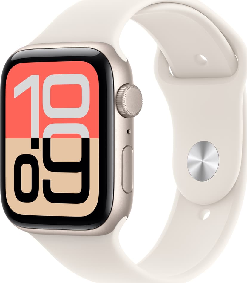 Apple Watch SE 3 GPS 44mm Starlight Aluminium Case with Starlight Sport Band - M/L