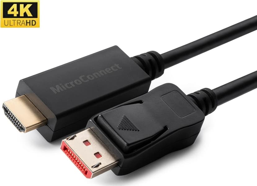 Microconnect MC-DP-HDMI-2004K videokabelkobling 2 m DisplayPort Sort 2m DisplayPort HDMI Svart
