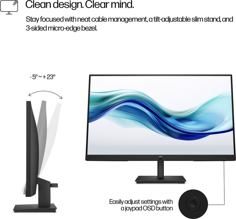 HP 324pf Series 3 Pro - (Löytötuote luokka 2) 23.8" 1920 × 1080pixels IPS 16:9 100Hz