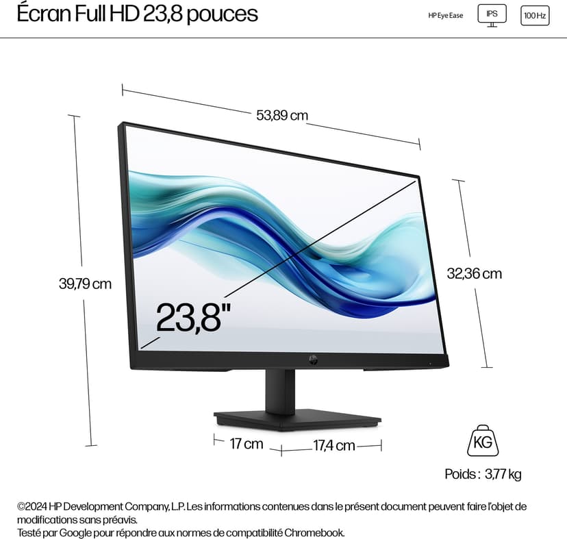 HP 324pf Series 3 Pro - (Löytötuote luokka 2) 23.8" 1920 × 1080pixels IPS 16:9 100Hz