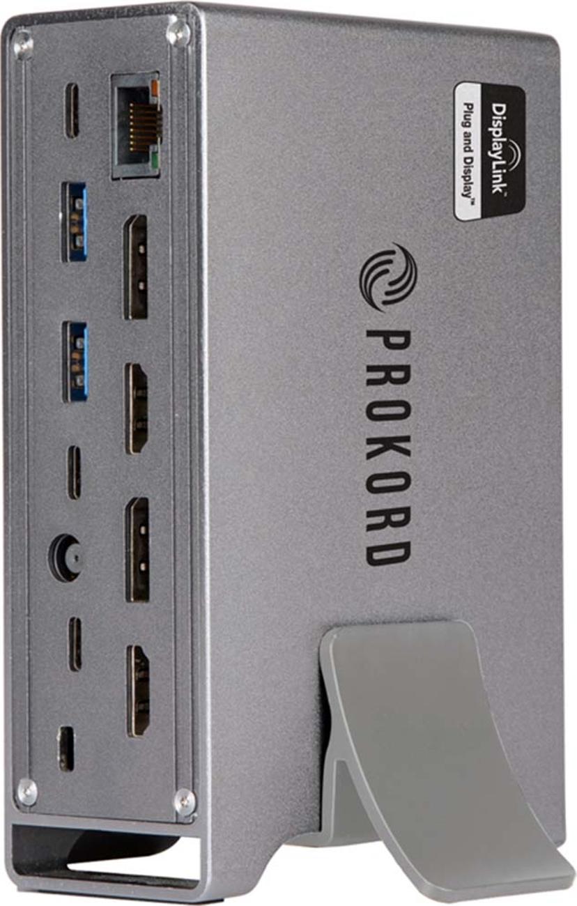 Prokord Workplace Alu Displaylink 4K docking USB-C 3.2 Gen 2 (3.1 Gen 2)