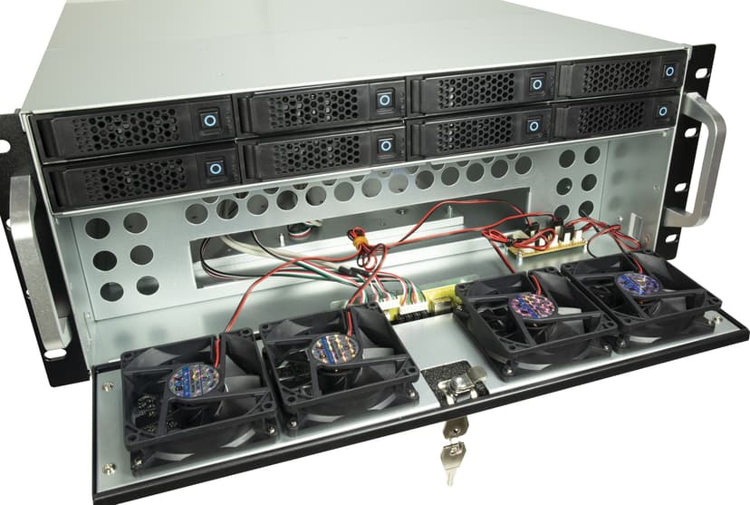 Inter-Tech IPC 4U-4708 4U 19" 8-Bay Rack Musta