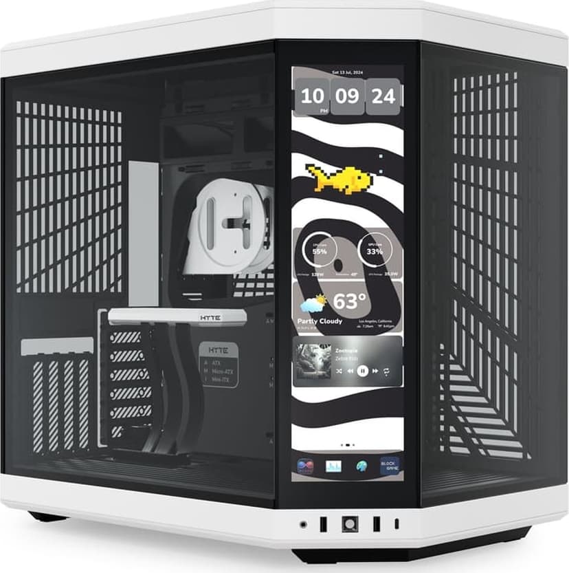 Hyte Y70 Touch Infinite 3rd Gen 14.9" Midi Tower Svart, Vit
