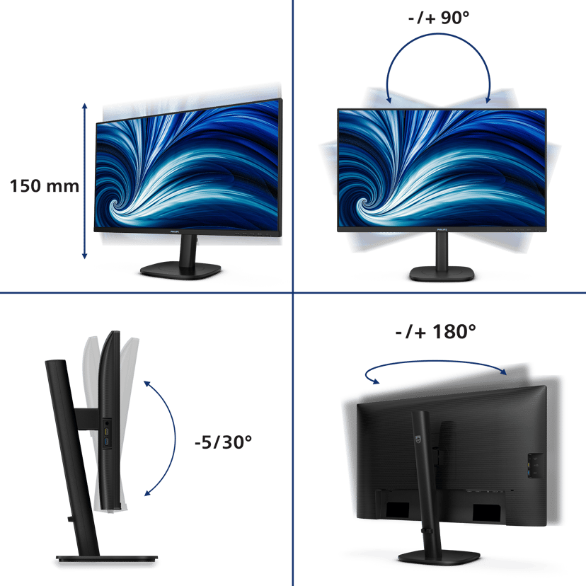 Philips 27B2N3500J 27" QHD IPS 16:9 - (Kuppvare klasse 2) 27, 27 inch/68.6 cm" 2560 × 1440pixels IPS 16:9 120Hz