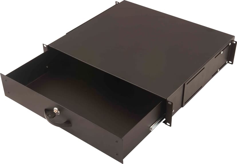 Digitus 19" 2u Lockable Drawer - Depth 483mm - Black - (Fyndvara klass 2)