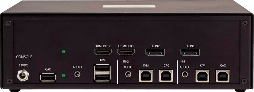 Startech StarTech.com Secure 2-Port Dual-Monitor KVM Switch, 1x DisplayPort In naar 2x HDMI Out, 4K 30Hz, NIAP 4.0 Desktop KVM, Metalen Behuizing, CAC, Made in USA