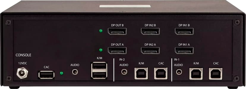 Startech StarTech.com Secure 2-Port Dual-Monitor KVM Switch, DisplayPort, 4K 30Hz, NIAP 4.0 Gecertificeerde Desktop KVM, Metalen Behuizing, CAC Poort, Made in USA