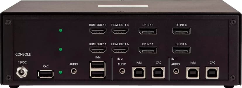 Startech StarTech.com Säker 2-portars KVM-switch för fyra bildskärmar, 2x DisplayPort in till 4x HDMI ut, 4K 30 Hz, NIAP 4.0 Desktop KVM, metallhölje, CAC-port, tillverkad i USA