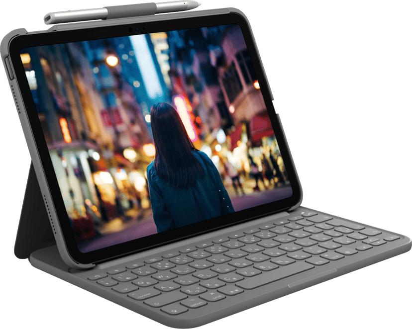 Logitech Slim Folio - (Löytötuote luokka 2) Pohjoismainen Harmaa