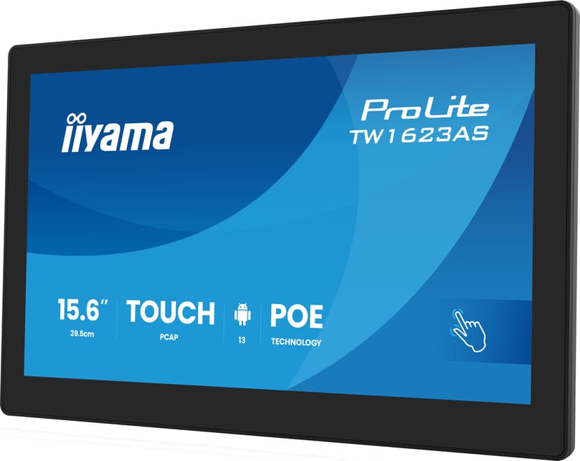 iiyama ProLite TW1623AS-B3P 15,6 tuuman IPS FHD-kosketusnäyttö, Android, musta 15.6" 1920 × 1080pixels IPS 16:9