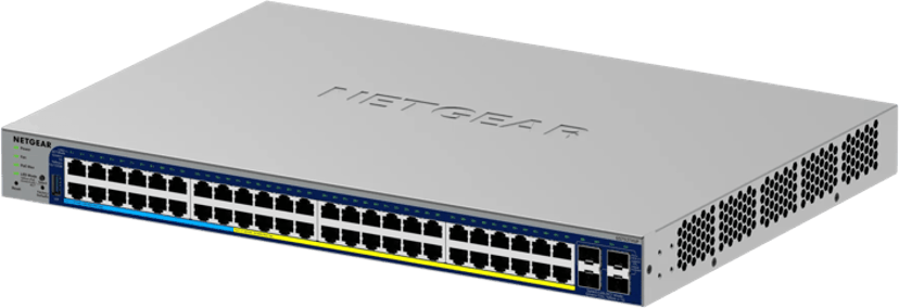 Netgear GS752TXUP hanterad Gigabit Ethernet (10/100/1000) Strömförsörjning via Ethernet (PoE) stöd 1U Grå