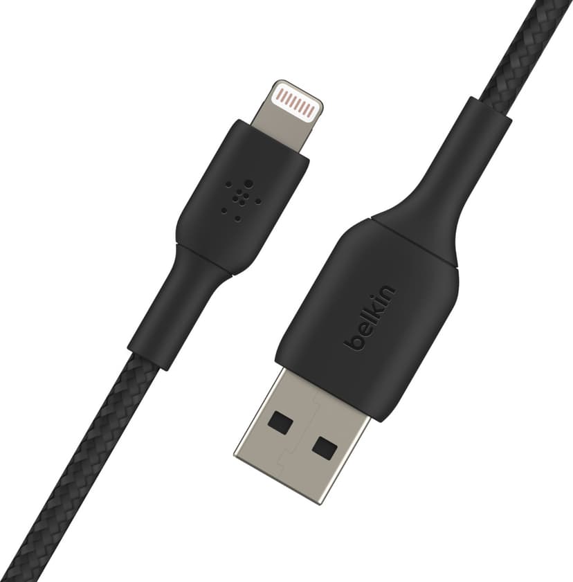 Belkin Lightning To USB-A Cable Braided 1m Svart