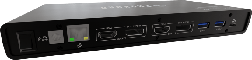 Prokord Workplace Charging Dockingstation USB-C 5K Dual Monitor 65W - (Löytötuote luokka 2) USB-C 3.2 Gen 1 (3.1 Gen 1)