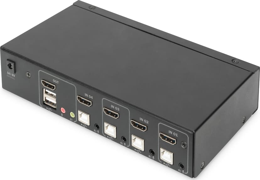 Digitus KVM Switch, 4 Port, Single Display, 4K, HDMI® - (Fyndvara klass 2)