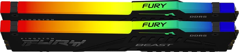 Kingston FURY BEAST RGB 32GB (2X16) DDR5 6000MHZ CL36 X/E - (Löytötuote luokka 2) 32GB 3000, 6000MHz DDR5 288-pin DIMM