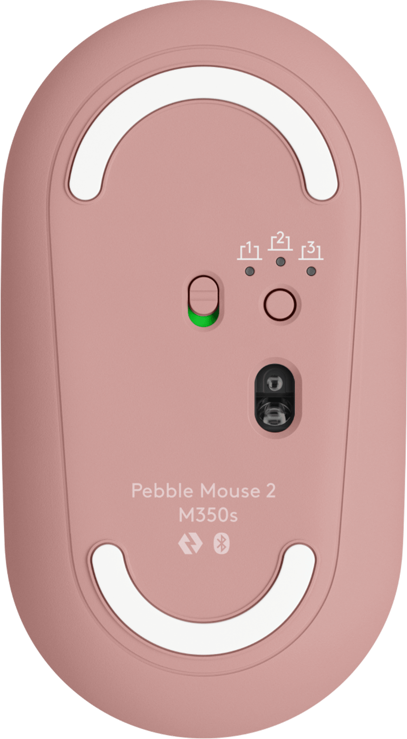Logitech Pebble Mouse 2 M350s RF Wireless + Bluetooth Hiiri Vaaleanpunainen