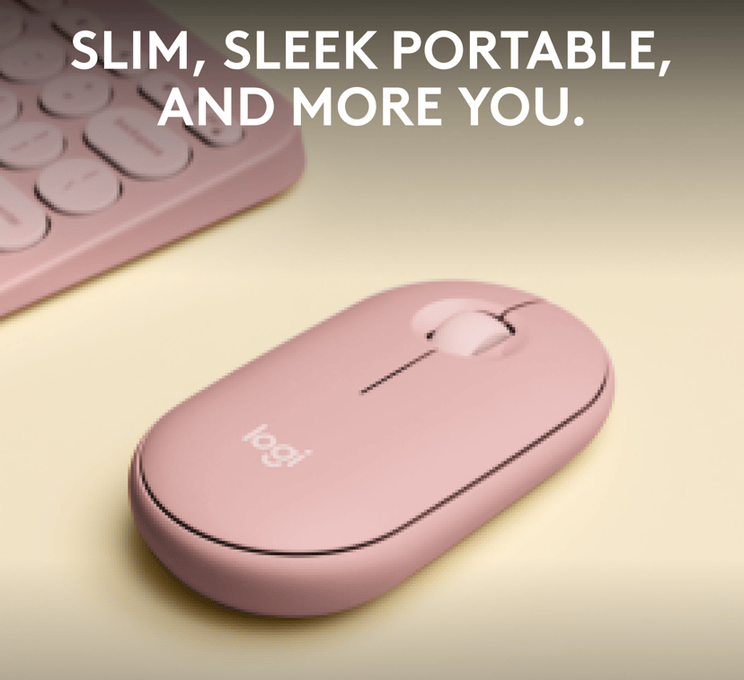 Logitech Pebble Mouse 2 M350s RF Wireless + Bluetooth Hiiri Vaaleanpunainen