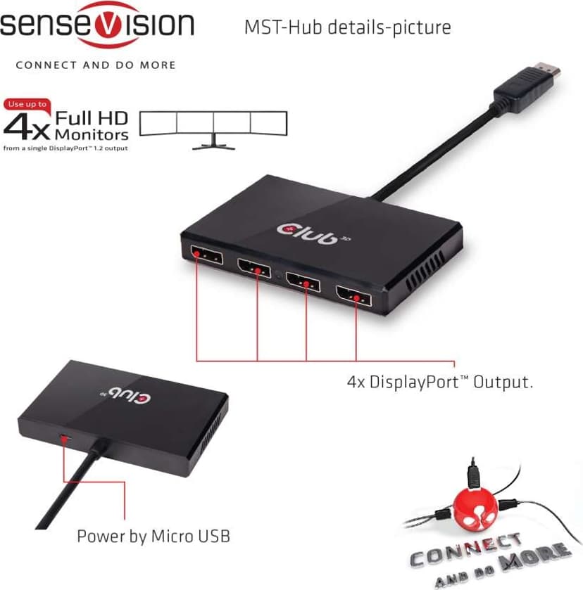Club 3D SenseVision Multi Stream Transport (MST) Hub CSV-6400