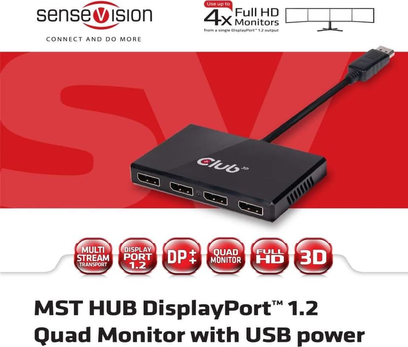 Club 3D SenseVision Multi Stream Transport (MST) Hub CSV-6400