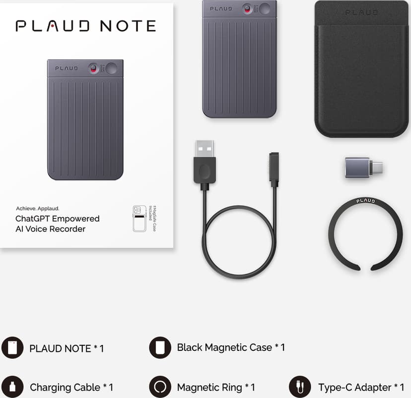 PLAUD Note Ai Voice Recorder Sølv