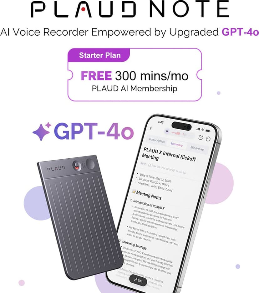 PLAUD Note Ai Voice Recorder Silver