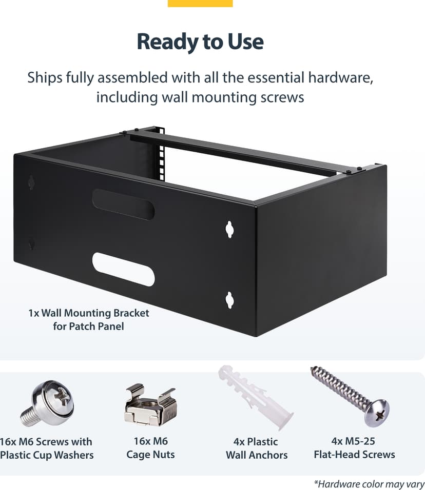 Startech StarTech.com WALLMOUNT4 palvelinteline 4U Seinään asennettava laitekehikko musta