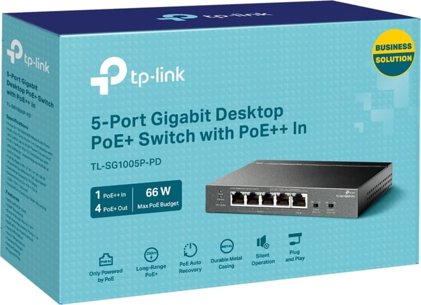 TP-Link Omada TL-SG1005P-PD network switch Gigabit Ethernet (10/100/1000) Power over Ethernet (PoE) Black