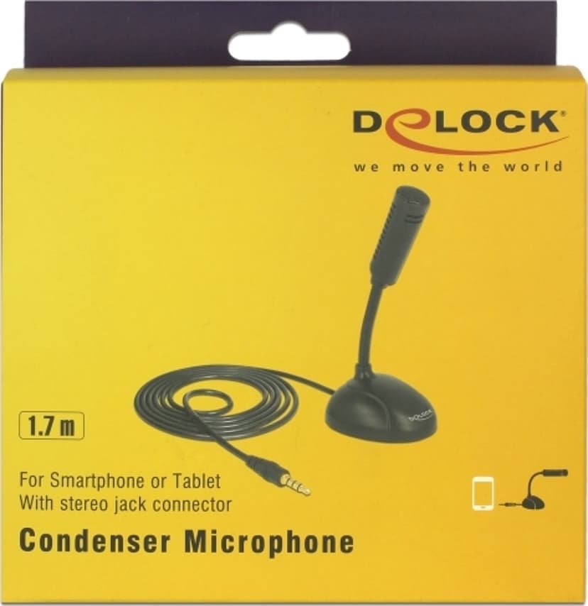 Delock Condenser Microphone Omni-directional For Smartphone/Tablet
