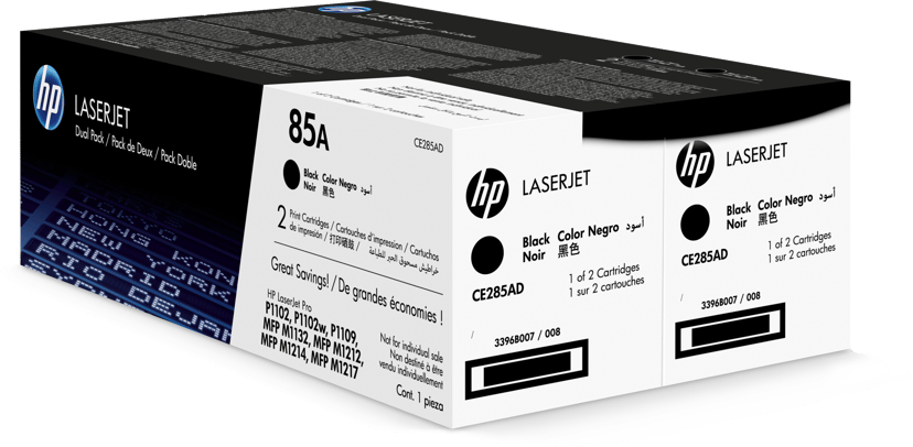 HP Toner Svart 85A 1.6K - CE285AD 2-Pack