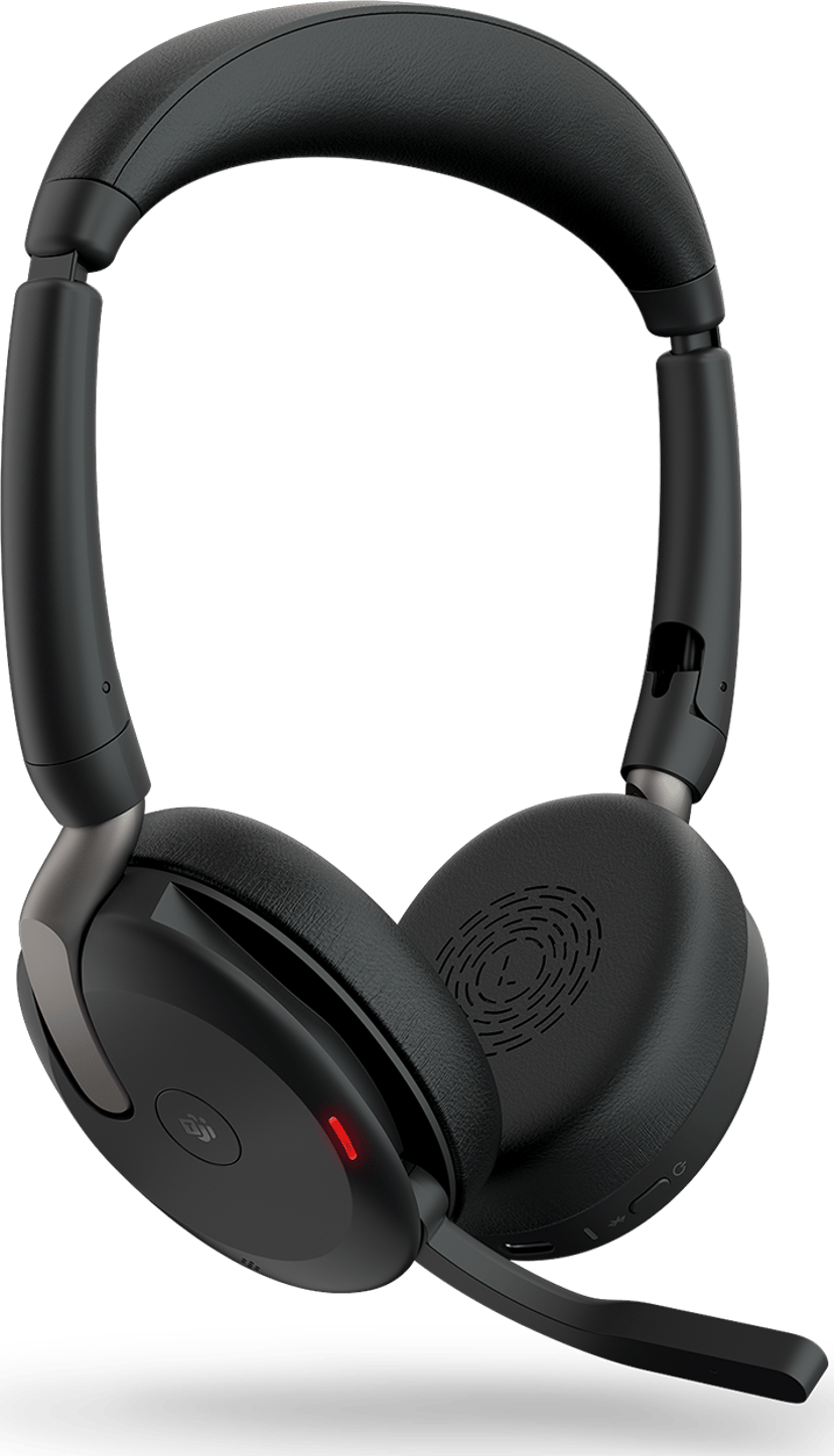 Jabra Evolve2 65 Flex - (Löytötuote luokka 2) Stereo USB-A Cisco, Unify, Microsoft Teams, Apple MFi, Zoom, Google Meet, Amazon Chime, Amazon Alexa, Google Fast Pair Musta