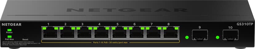 Netgear GS310TP 8-Port Gigabit Ethernet 2xSFP Smart Managed Essential PoE+ 55W