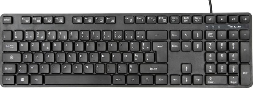Targus AKB30FR tangentbord Universal USB AZERTY Fransk Svart Kabel Fransk