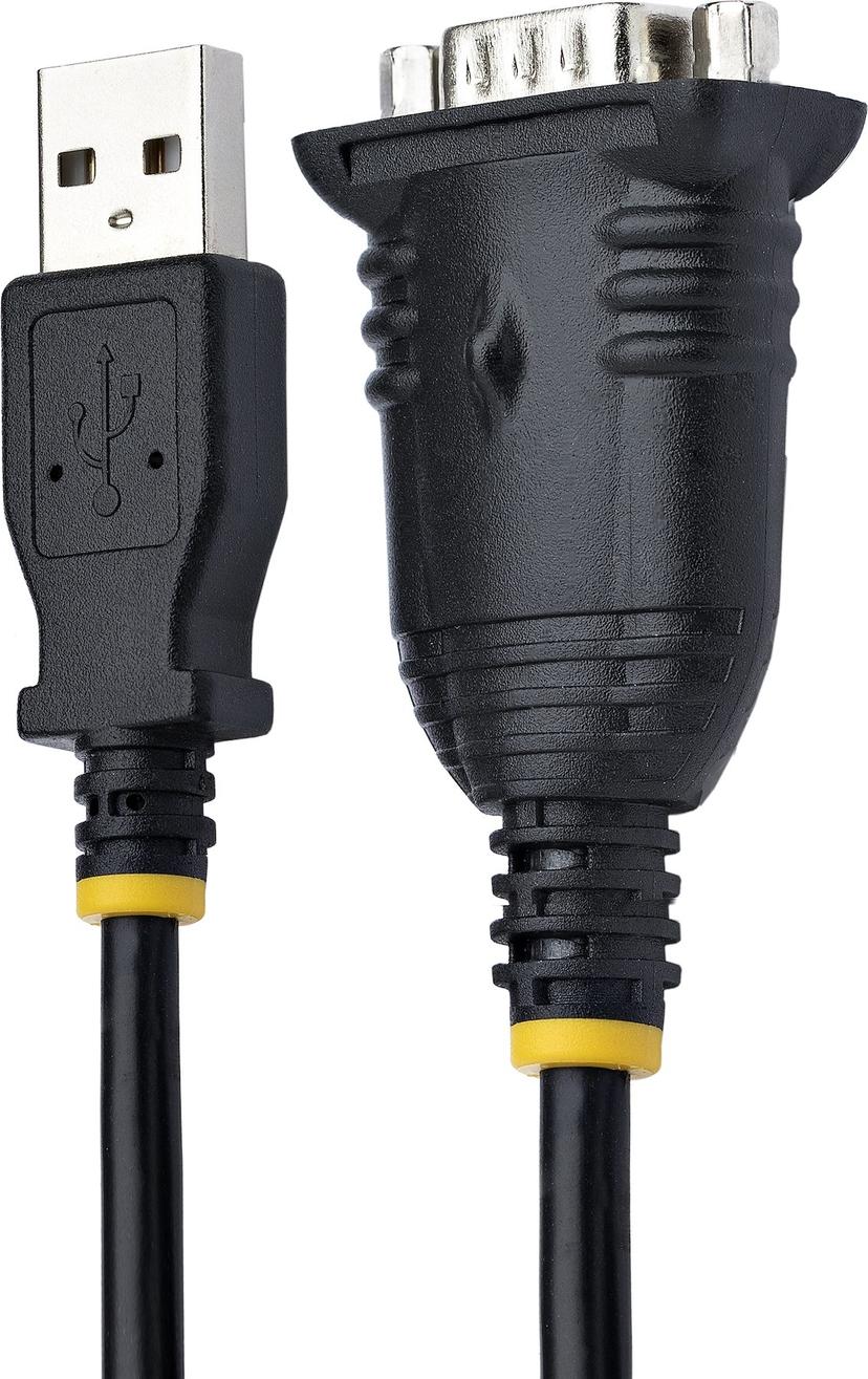Startech StarTech.com 1m USB Serial Converter Kabel, DB9 Male RS232 naar USB Converter, Prolific Chipset, USB naar Serieel Adapter voor PLC/Printer/Scanner/Switch, USB naar COM Poort Adapter, Windows/Mac DB9 USB-A