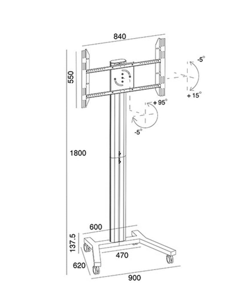 Multibrackets 0292 fäste för skyltningsskärm 160 cm (63") Svart